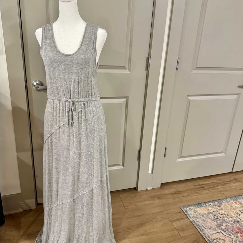 Anthropologie Gray Sleeveless Sundress Maxi - Size Medium